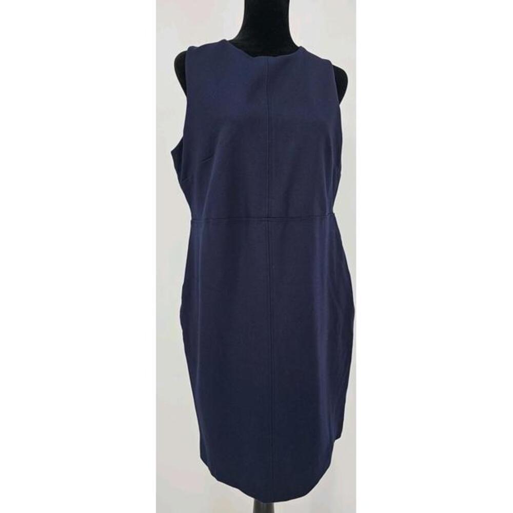 Boden Women's‎ Shift Dress 12R Navy  Sleeveless Pockets Career Work Wear